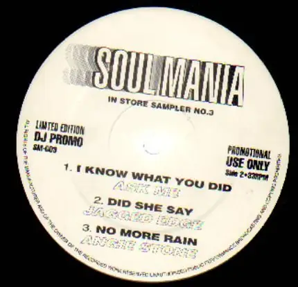 Jagged Edge, Chantay Savage et al - Soul Mania - In Store Sampler No. 3