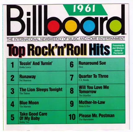 Bobby Lewis, Del Shannon, The Tokens a.o. - Billboard Top Rock'N'Roll Hits - 1961