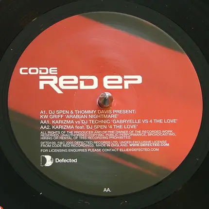 DJ Spen, DJ Technic a.o. - Code Red EP