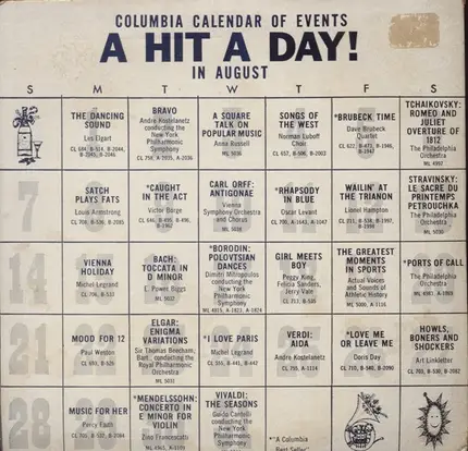 Michel Legrand, Peggy King, Jerry Vale with Percy Faith - Columbia's New Year In Records: 'A Hit A Day' August Preview