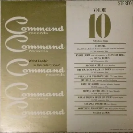Enoch Light And His Orchestra, Tony Mottola, a.o. - Command Records Volume 10