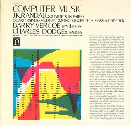 Barry Vercoe, Charles Dodge, J.K. Randall - Computer Music