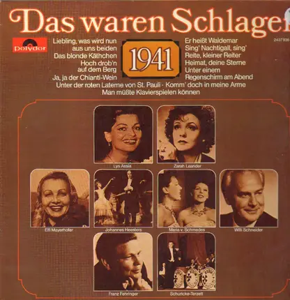 Maria Von Schmedes, Willi Schneider, Peter Kreuder a.o. - Das waren Schlager 1941