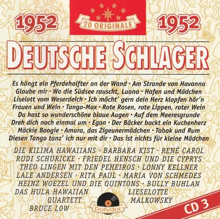 Bruce Low,René Carol,Lale Andersen - Deutsche Schlager 1952 - 20 Originale