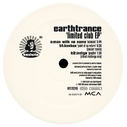 Man With No Name / Koxbox a.o. - Earthtrance - Limited Club EP