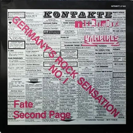 Fate, Nitribitt, Second Page, Vampires - Germany's Rock Sensation No. 1