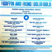 The Cookies - Gerry Goffin And Carole King: Solid Gold