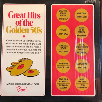 Doris Day, Louis Armstrong, Frankie Laine a.o. - Great Hits Of The Golden 50's