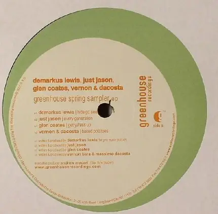 Demarkus Lewis, Just Jason, Glen Coates - Greenhouse Spring Sampler EP