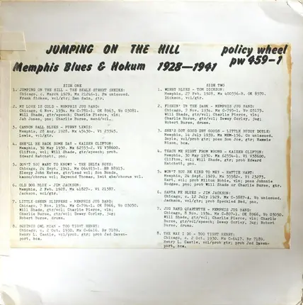 Various - Jumping On The Hill (Memphis Blues & Hokum 1928-1941)