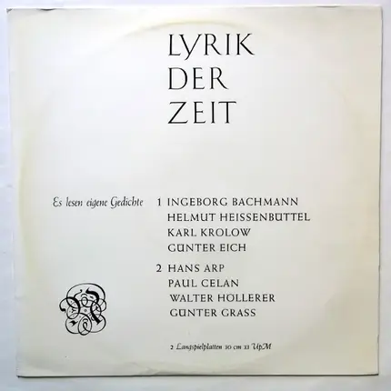 Ingeborg Bachmann, Helmut Heissenbüttel a.o. - Lyrik Der Zeit 1