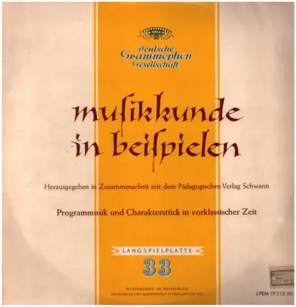 Byrd / Kuhnau / L. Mozart / Händel a.o. - Programmusik Und Charakterstück In Vorklassischer Zeit