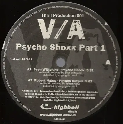 Sven Wittekind / Robert Natus / Mario Ranieri a.o - Psycho Shoxx Part 1