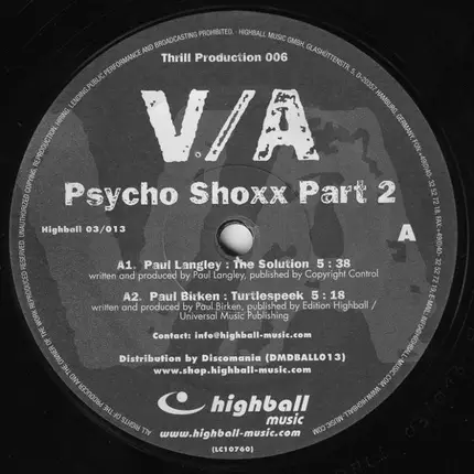 Paul Langley / Paul Birken a.o. - Psycho Shoxx Part 2