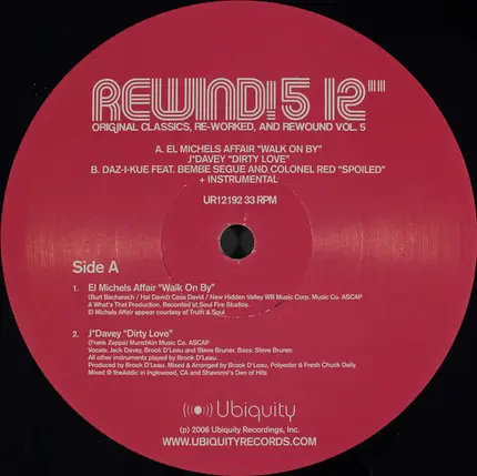 El Michels Affair, J*Davey, Daz-I-Kue - Rewind! 5 12"