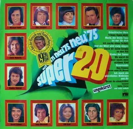 Frank Zander, Dalida, Cindy & Bert, a.o. ... - Super 20 Neu '75