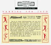 Double CD - Various - Svensk Jazzhistoria Vol. 1: Swedish Jazz 1899-1930: Varning För Jazz! - Slipcase