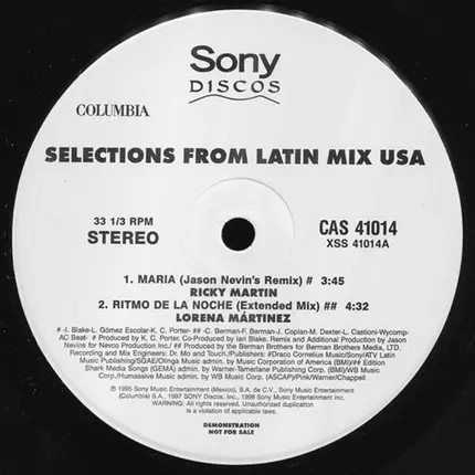 Ricky Martin, Shakira a.o. - Selections From Latin Mix USA
