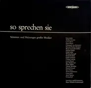 Various - So Sprechen Sie - Stimmen Und Meinungen Großer Musiker