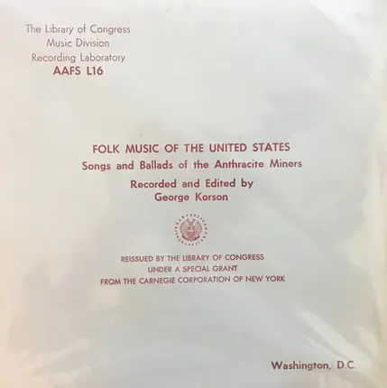 Various - Songs and Ballads of the Anthracite Miners