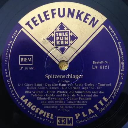 Goldy, Horst Winter, Peter de Vries a.o. - Spitzenschlager 2. Folge
