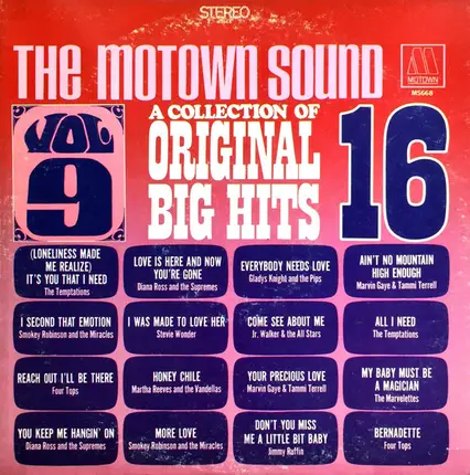 Diana Ross & The Supremes, The Marvelettes, Martha Reeves & The Vandellas - The Motown Sound (A Collection Of 16 Original Hits Vol. 9)