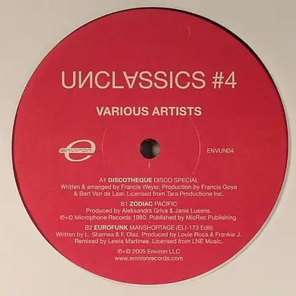 Eurofunk, Discotheque, Zodiac - Unclassics #4