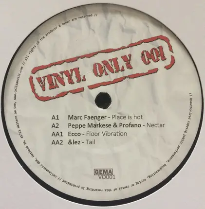 Marc Faenger / Ecco / a.o. - Vinyl Only 001