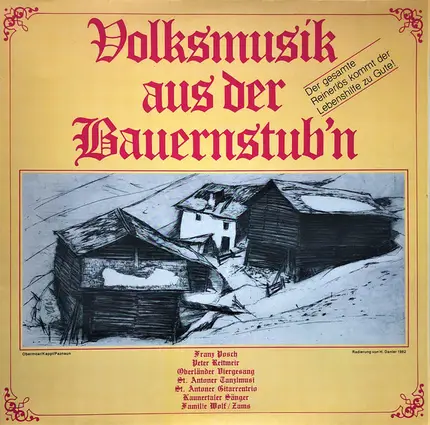 Franz Posch, Peter Reitmeir, Oberländer Viergesang, a.o. - Volksmusik Aus Der Bauernstub'n