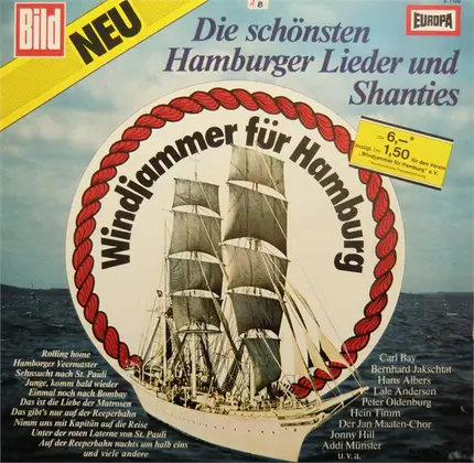 Carl Bay, Bernhard Jakschtat, Hans Albers, a.o. - Windjammer Für Hamburg (Die Schönsten Hamburger Lieder Und Shanties)