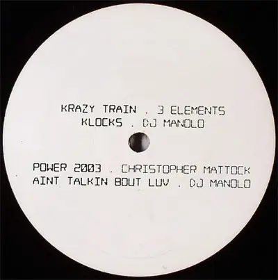 Christopher Mattock, DJ Manolo, Elements - X-Mix White Vinyl