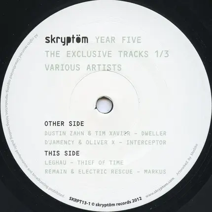 Dustin Zahn & Tim Xavier, D'jamency & Oliver X, Leghau, Remain & Electric Rescue - Year Five - The Exclusive Tracks 1/3