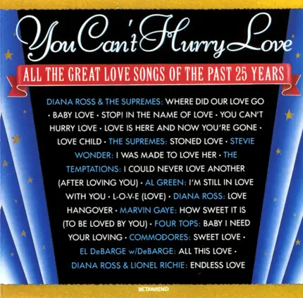 Diana Ross, Stevie Wonder, Marvin Gaye e.o. - You Can't Hurry Love (All The Great Love Songs Of The Past 25 Years)