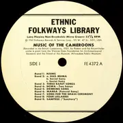 LP - Various - Music Of The Cameroons - Insert