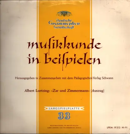 Lotzing - Musikkunde In Beispielen: Zar und Zimmermann (Auszug)