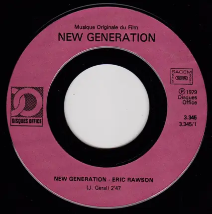 Eric Rawson / Jeff Manzetti - Musique Originale Du Film New Generation