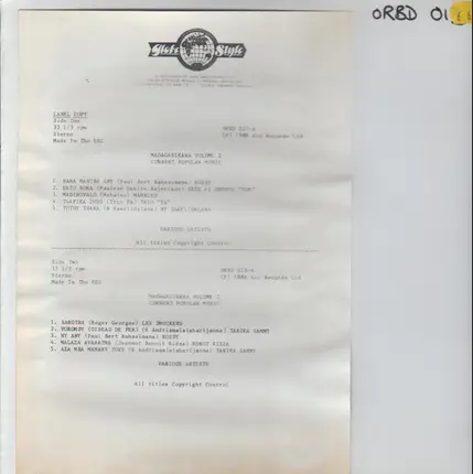 Rossy, Zeze Et Groupe "Son", a.o. - Madagasikara Two