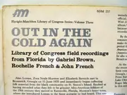LP - Various - Out In The Cold Again (1935 Field Recordings From Florida)