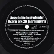 7inch Vinyl Single - Various - Ausschnitte Bedeutender Reden Des 20. Jahrhunderts
