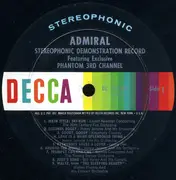 LP - Lionel Newman, Henry Jerome, a.o. - Admiral Stereophonic Demonstration Record Featuring Exclusive Phantom 3rd Channel