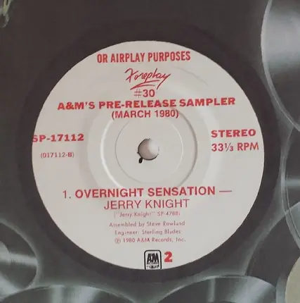Various - A&M's Pre-Release Sampler (March 1980)