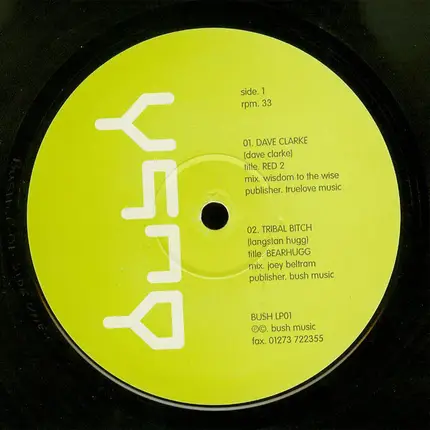 Dave Clark / Ben Tisdall / Aphrohead a.o. - Bush Records Compilation