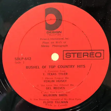 Various - Bushel Of Top Country Hits!