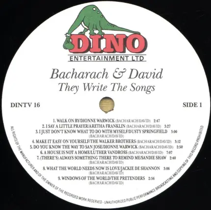 Dionne Warwick / Aretha Franklin / Dusty Springfield a.o. - Bacharach & David - They Write The Songs