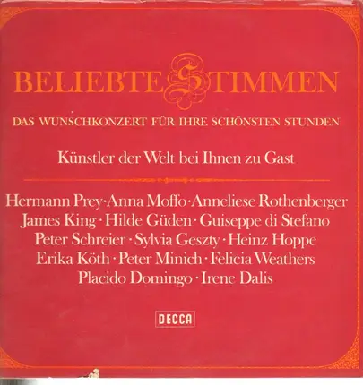 Hermann Prey, Anna Moffo a.o. - Beliebte Stimmen - Das Wunschkonzert Für Ihre Schönsten Stunden - Künstler Der Welt Bei Ihnen Zu Ga