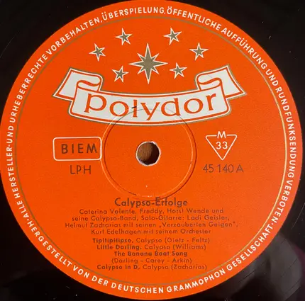 Caterina Valente, Ladi Geisler, John Fonda a.o. - Calypso-Erfolge