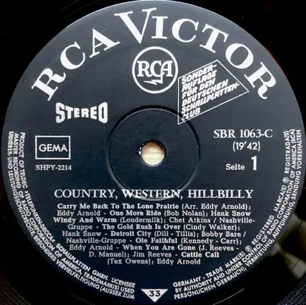 Various - Country, Western, Hillbilly