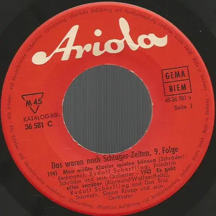 Various - Das Waren Noch Schlager-Zeiten - Evergreens Im Original-Arrangement