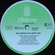 LP - Hans Albers / Lilian Harvey / Willy Fritsch a.o. - Das Waren Schlager 1932