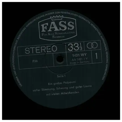 Ping-Pongs / Erwin Hartung Und Einem Stimmungs-Orchester / Trio Sorrento - Das Grosse Stimmungsfass - Ein Riesenspass